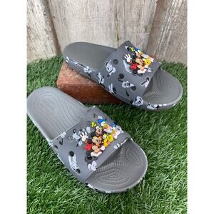 CROCS Disney Parks Mickey and Friends Sildes Gray Women's 6